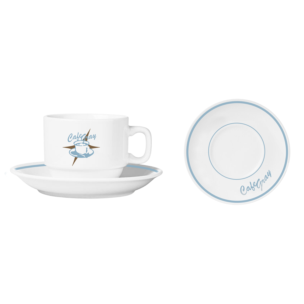 Cafe Gray Diner Cup & Saucer